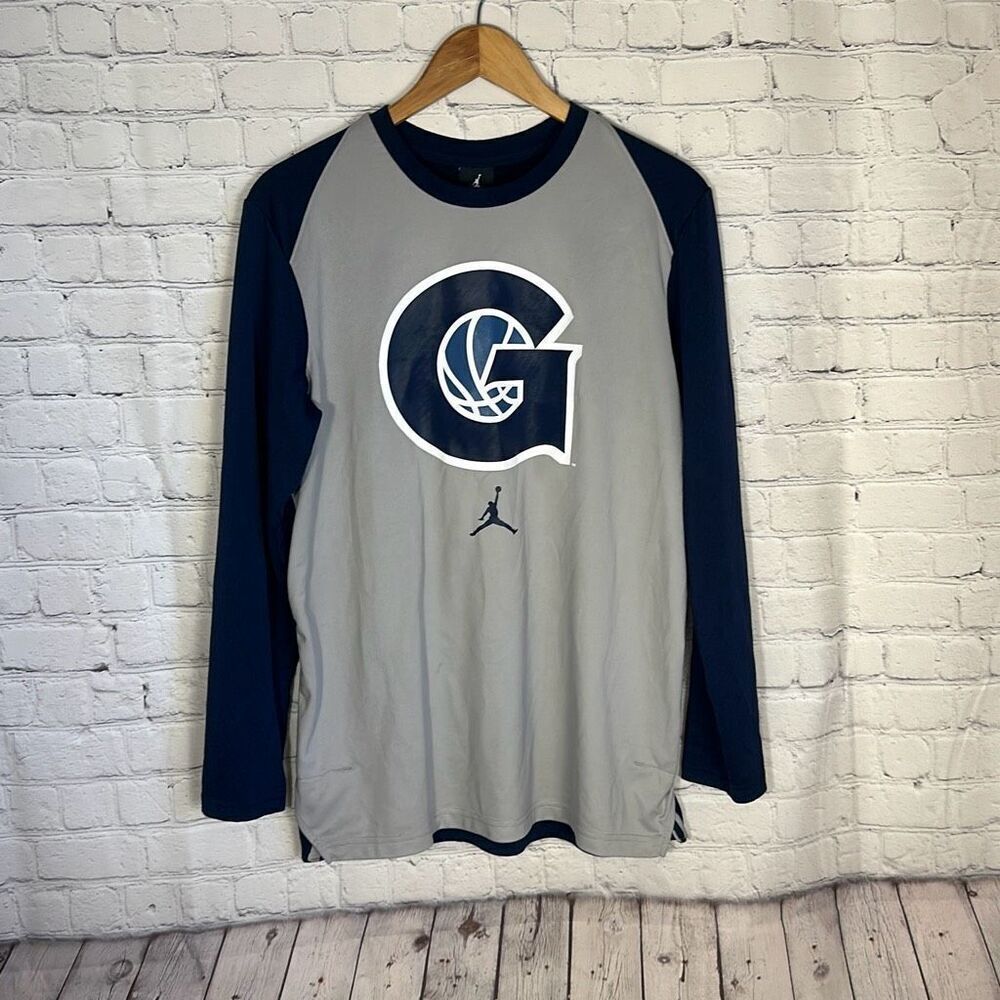 Jordan Drifit NCAA‎ Georgetown Hoyas Long Sleeve Shirt Size Medium READ